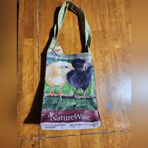 UPCycled Chick Feed Bag Medium Bag with Cloth handles